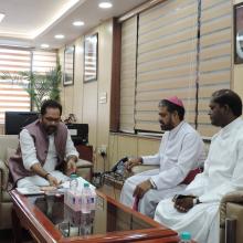 Delegation led by Bishop Theodore Mascarenhas, Sec Gen, Catholic Bishops Conference of India met me today.Delegation thanked PM Sh Narendra Modi and EAM Smt Sushma Swaraj for safe rescue of Father Tom Uzhunnalil from Yemen.