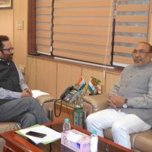 Manipur Chief Minister Shri N Biren Singh met me at Antyodaya Bhawan today. Various development projects in the state were discussed in detail.