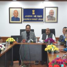 The Union Minister for Minority Affairs, Shri Mukhtar Abbas Naqvi launching the portal for Haj Tour Operators, in New Delhi on December 14, 2017.