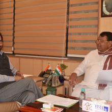 Telangana Agriculture Minister Shri Pocharam Srinivas Reddy today met me at Antyodaya Bhawan and discussed various development issues concerned to the state.