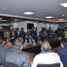 The Union Minister for Minority Affairs, Shri Mukhtar Abbas Naqvi chairing the Governing Body and General Body meeting of Maulana Azad Education Foundation (MAEF), in New Delhi on December 09, 2017