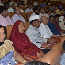 National Waqf Conference at New Delhi which discussed in detail protection and development of waqf properties. State waqf boards chairpersons, CEOs, members, Minority Affairs Ministry officials were present.