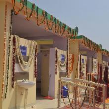 Inaugurated 100 toilets complex, constructed by Ministry of Minority Affairs at Kayad Vishramsthali, Ajmer. Also inaugurated Education Facilitation Centre of Minority Affairs Ministry at Kayad Vishramsthali, Ajmer.